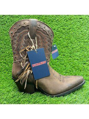 Durango Crush Womens Size 6 Brown Cowgirl Western Snip Toe Zip Up Fashion Boots